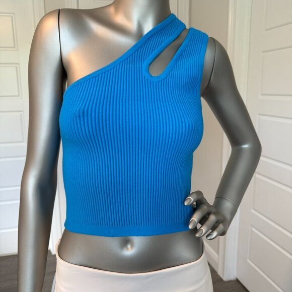Ramy Brook x Revolve Ramy Brook Addilyn Sweater Cropped Tank Top in Blue XS S - Picture 2 of 4